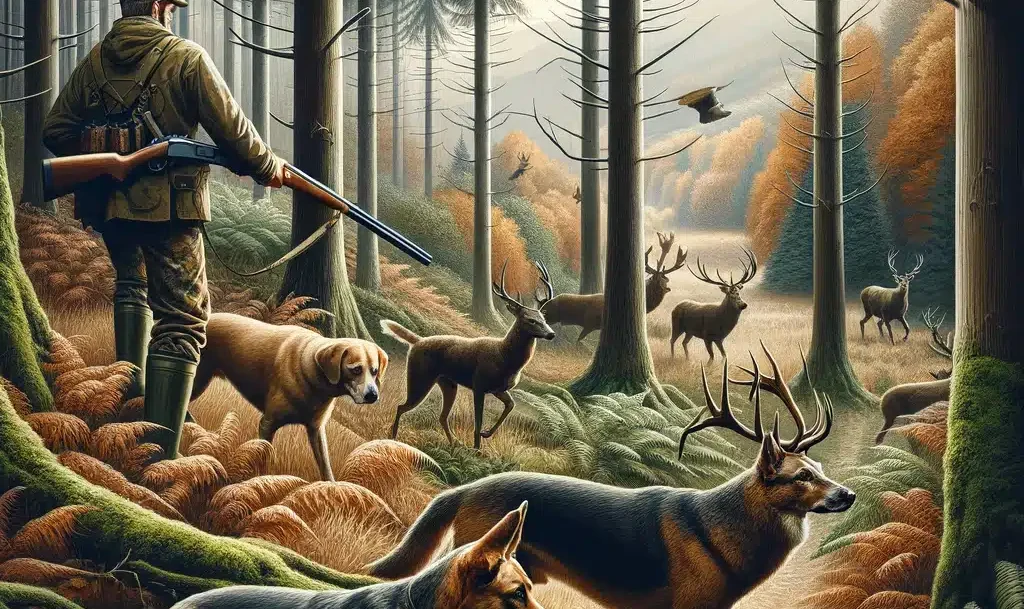 deer hunting with dogs