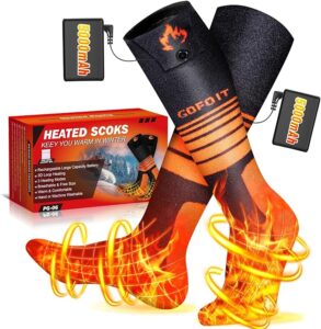 hunting socks, feet cozy, passes ice bucket test with three heat settings, socks performed well even with one sock